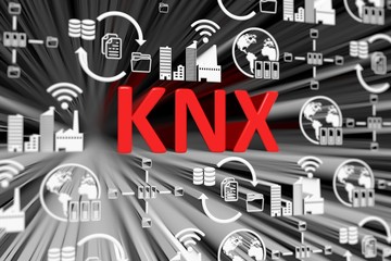 KNX concept blurred background 3d render illustration