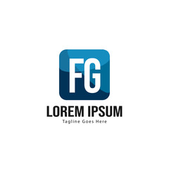 Initial FG logo template with modern frame. Minimalist FG letter logo vector illustration