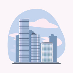 Obraz premium city buildings and skyscrapers urban scene