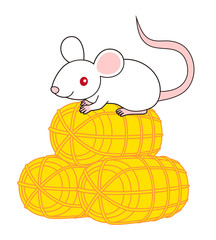 ねずみと黄金の米俵 イラスト
