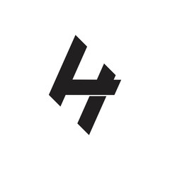 number 4 h simple geometric logo vector