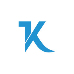 letter ik simple geometric logo vector