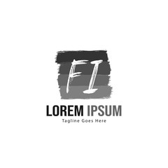 Initial FI logo template with modern frame. Minimalist FI letter logo vector illustration