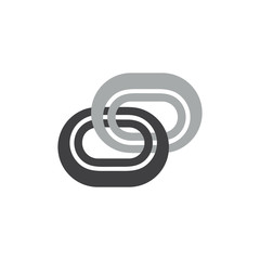 linked stripes chain symbol logo vector