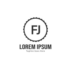 Fototapeta premium Initial FJ logo template with modern frame. Minimalist FJ letter logo vector illustration