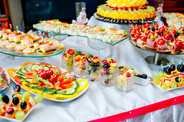 Bruschetta with tomato, Italian finger food wedding snacks