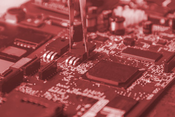 Printed Circuit Board with many electrical components
