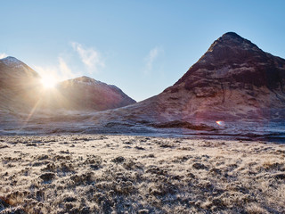 Glen Coe im Frost Winter Schottland Highlands
