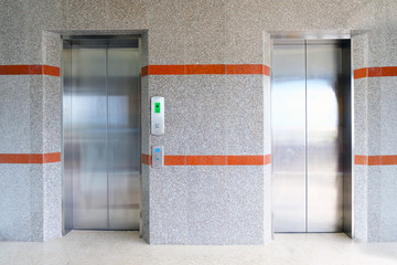 Elevator hall in the building
