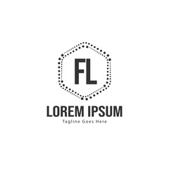 Initial FL logo template with modern frame. Minimalist FL letter logo vector illustration