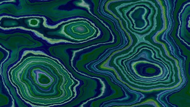 abstract animated marble layered agate stone stained background - seamless loop video - color dark emerald green blue