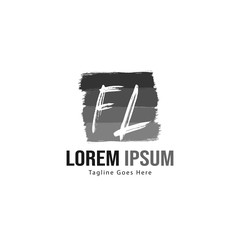 Initial FL logo template with modern frame. Minimalist FL letter logo vector illustration