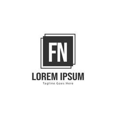 Fototapeta premium Initial FN logo template with modern frame. Minimalist FN letter logo vector illustration