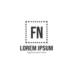 Obraz premium Initial FN logo template with modern frame. Minimalist FN letter logo vector illustration