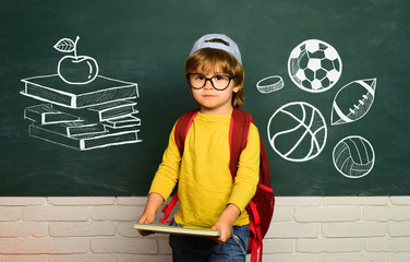 Learning at home. Preschooler. Kids school. Home schooling. Elementary school. School and education...