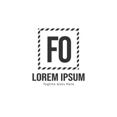 Obraz premium Initial FO logo template with modern frame. Minimalist FO letter logo vector illustration
