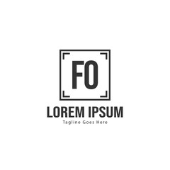 Initial FO logo template with modern frame. Minimalist FO letter logo vector illustration