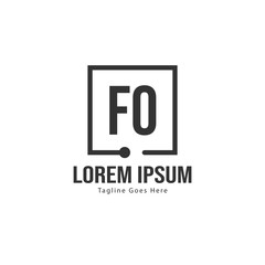 Obraz premium Initial FO logo template with modern frame. Minimalist FO letter logo vector illustration
