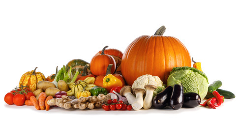 Group of harvest vegetables