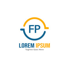 Obraz premium Initial FP logo template with modern frame. Minimalist FP letter logo vector illustration