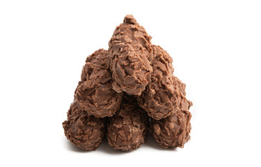 chocolate truffles isolated