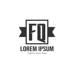 Initial FQ logo template with modern frame. Minimalist FQ letter logo vector illustration