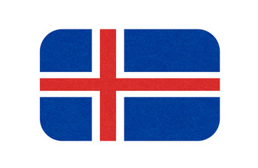 Fototapeta premium Iceland flag, isolated icon of icelandic banner with scratched texture, grunge, Scandinavian northern country.