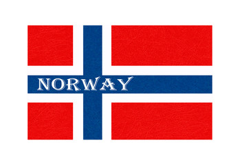 Norway flag, Scandinavian country, isolated Norwegian banner with scratched texture, grunge.