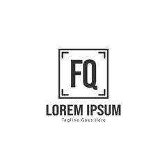 Initial FQ logo template with modern frame. Minimalist FQ letter logo vector illustration