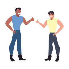 Fototapeta premium two men avatars on white background