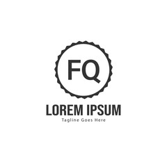 Obraz premium Initial FQ logo template with modern frame. Minimalist FQ letter logo vector illustration