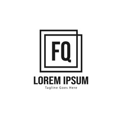 Obraz premium Initial FQ logo template with modern frame. Minimalist FQ letter logo vector illustration