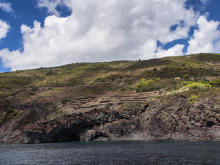 Volcanic rock and sea. Pantelleria, Sicily, Italy