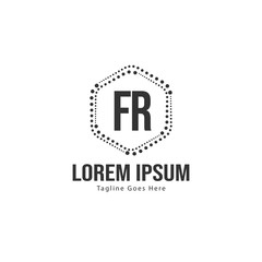 Obraz premium Initial FR logo template with modern frame. Minimalist FR letter logo vector illustration