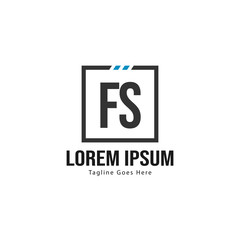 Initial FS logo template with modern frame. Minimalist FS letter logo vector illustration