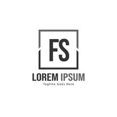 Obraz premium Initial FS logo template with modern frame. Minimalist FS letter logo vector illustration