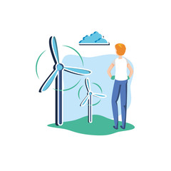 Avatar man and wind mill design