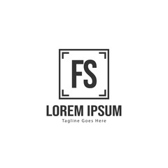 Initial FS logo template with modern frame. Minimalist FS letter logo vector illustration