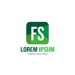 Initial FS logo template with modern frame. Minimalist FS letter logo vector illustration