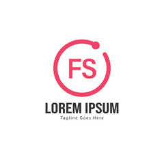 Initial FS logo template with modern frame. Minimalist FS letter logo vector illustration