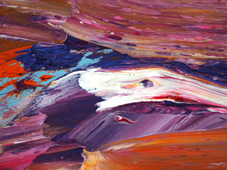 Hand draw colorful oil paint abstract background and texture.