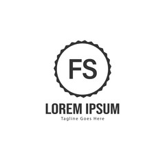 Initial FS logo template with modern frame. Minimalist FS letter logo vector illustration