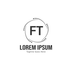 Fototapeta premium Initial FT logo template with modern frame. Minimalist FT letter logo vector illustration