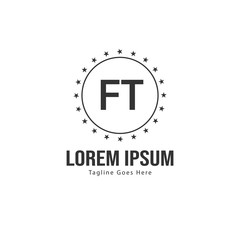 Obraz premium Initial FT logo template with modern frame. Minimalist FT letter logo vector illustration