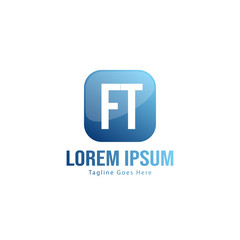 Initial FT logo template with modern frame. Minimalist FT letter logo vector illustration