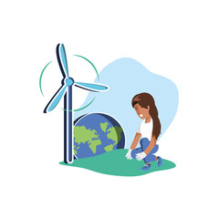 Avatar woman and wind mill design
