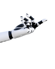 White metal droid hand gestures