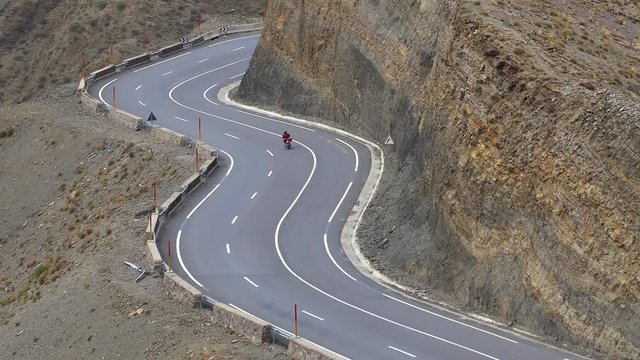 Atlas mountains motorbike on new road