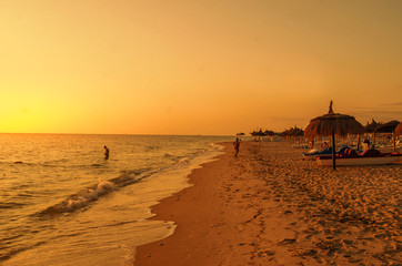 sunset on the beach (tunisia)