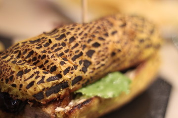 Pan de Trigre, one of the most famous tapas in a restaurant in Toledo, Spain